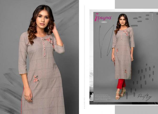 Psyna Poetry 2 Cotton Embroidery Kurti With Bottom